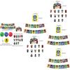 Themed Kids Birthday Party Hanging Flag Banner Decorations Balloon Cake Topper Set
