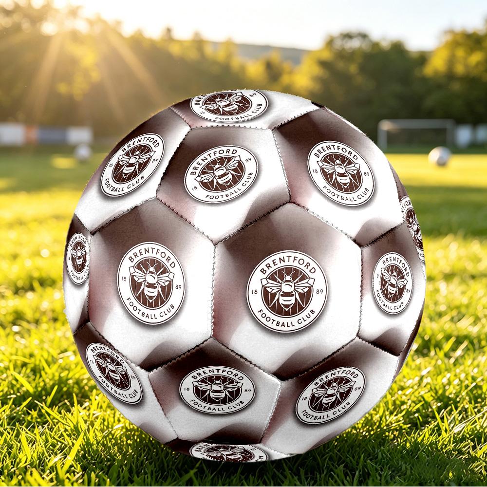 Brentford FootballPrinted Size 5 Soccer Bl, Anti Slip Adult Match Football Souvenir for Football Fans