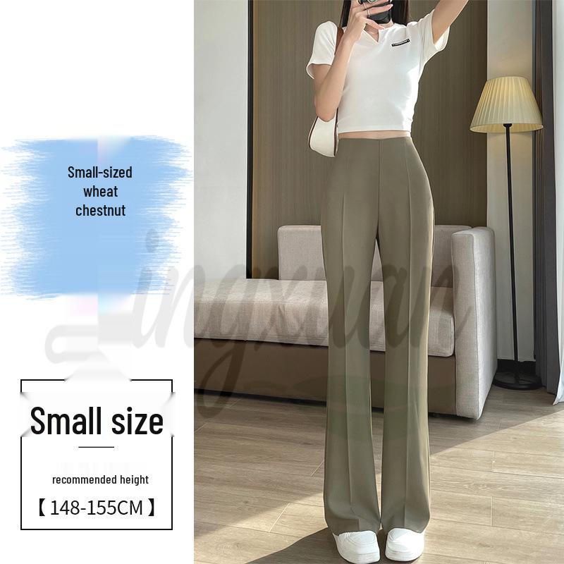 2026 Spring/Summer Women s Ice Silk Wide-Leg High Waist Flare Pants XS