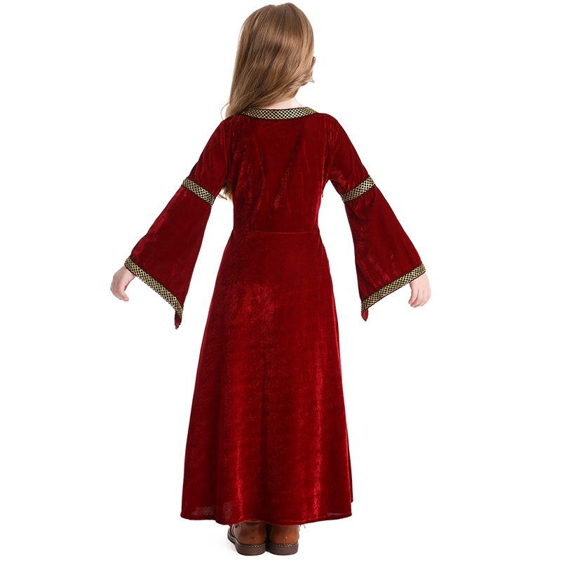 Renaissance Retro Mittelalter Mädchenkleidung, Musikalische und Tanz Bühnenkostüme, Hofstil, Trompetenärmelkleid