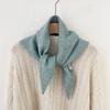 Solid Color Knitted Triangle Scarf Striped Cross Neckerchief Sweet Cross Scarves  Autumn Winter