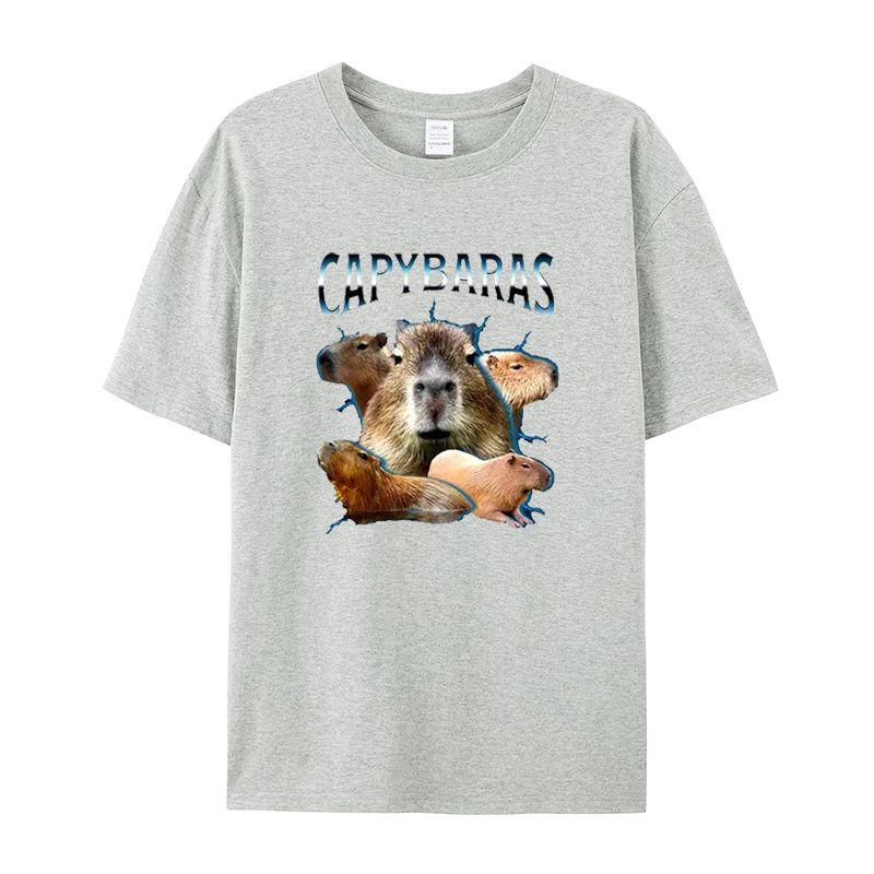 Fun Hamster Printed Men's T-Shirt Summer Vintage Kawaii Men's Women's Surfing Beach T-Shirt Unisex Breathable Casual Top