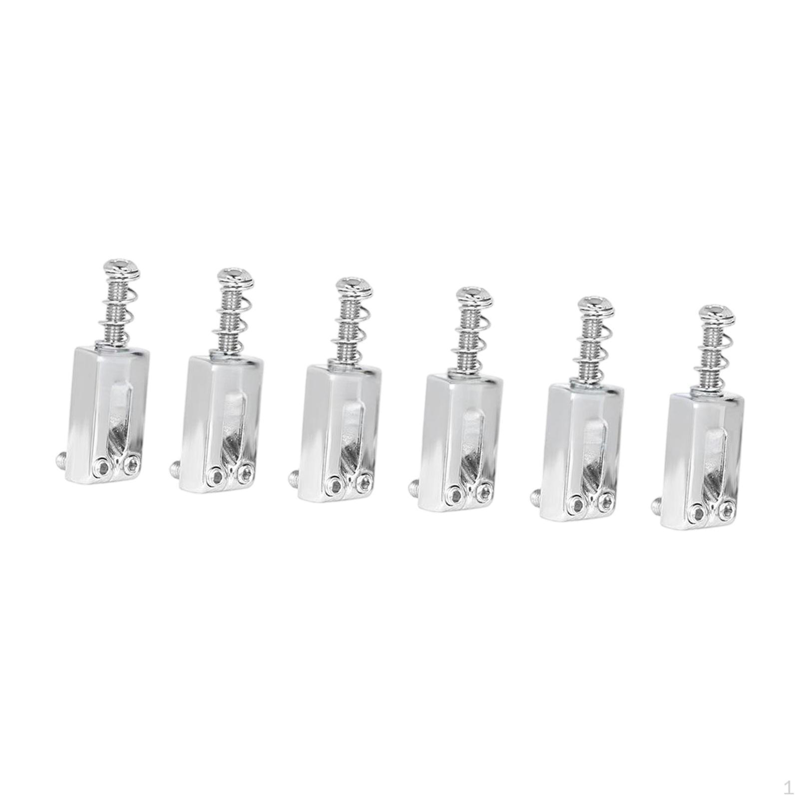 

6 Pieces Guitar Bridge Saddles Professional Replace Hardware Portable Components Structural