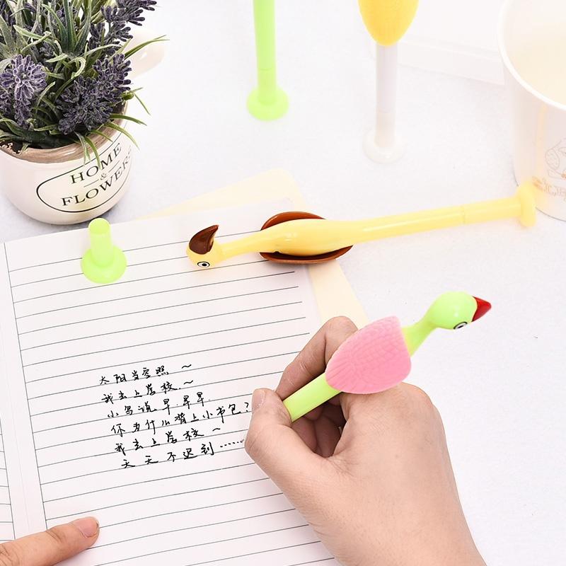 4 Pcs/Set  Cartoon Gel Creative Cute Crane Form Pen 0.5mm Black Refill