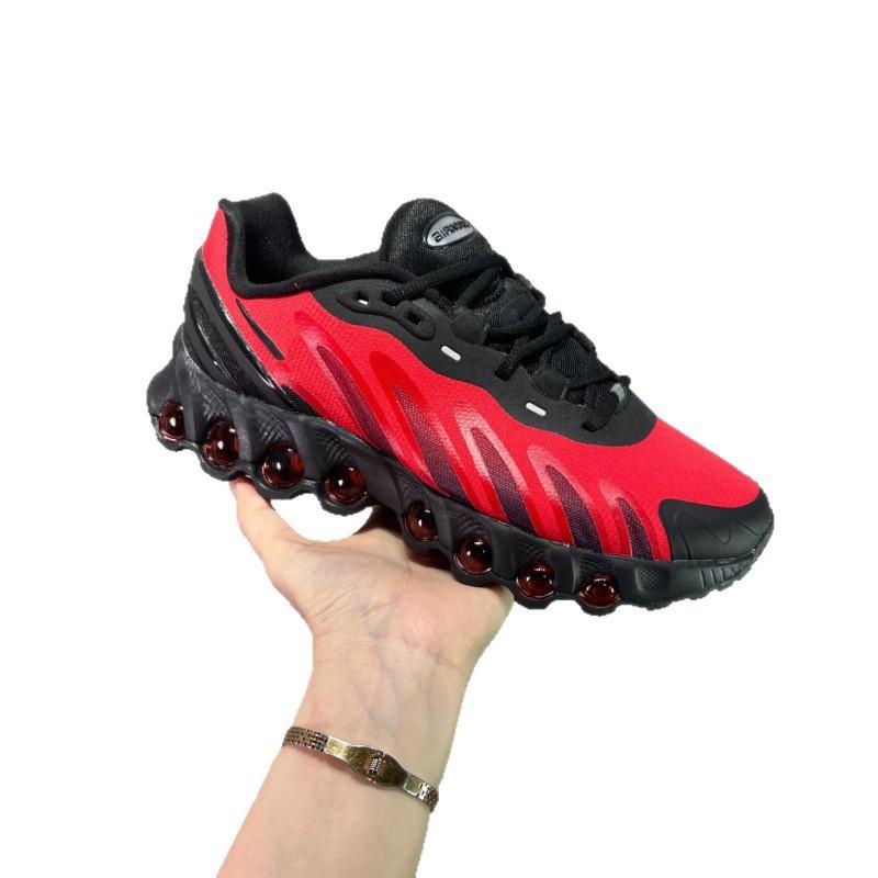 Men Women Running Shoes Lightweight Breathable Flyknit Upper Full Length Air Cushion Comfort Walking Sneakers