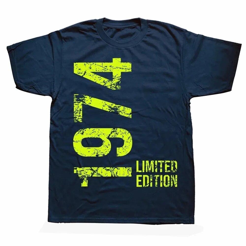 Unisex Dame Bursdag Jubileum T-skjorter 1974 50. 50 År Gammel Limited Edition Vintage Bomulls T-skjorte Gave Kortermet T-skjorte Topper