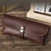 Retro Eye Glasses Pouch Genuine Leather Sunglasses Holder Fashion Glasses Case  for Men Women