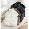Fashion Knitted Stitching Stand-up Collar Cotton Vest Women Autumn Winter Short Warm Loose Sleeveless Ladies Waistcoat Coat