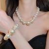 French Retro Pearl Necklace, Earrings, and Bracelet Set for Women - Elegant and Versatile