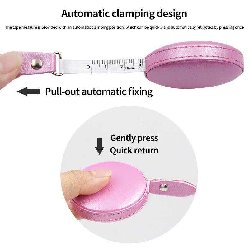 Measuring Tape Leather Retractable Ruler Tape Portable Centimeter Inch Roll Tape Practical Measures Height Ruler Measuring Tool