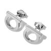 EVISPOL 2Pcs of Simple and Luxurious D-shaped Stainless Steel Stud Eearrings Inlaid Sparkling Cubic Zircon Ear Piering Jewelry