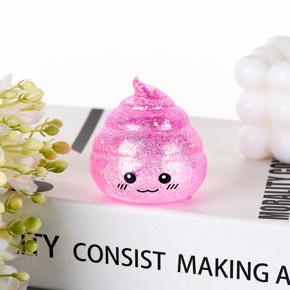 Novelty Squishy Poo Stress Ball Squishies Toys Glitter Funny Stretch Squeeze Fidget Toys Fans Gift
