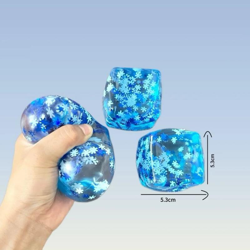 Quetschbarer Schneeflocken-Eiswürfel, langsam aufgehend, sensorisches Fidget-Spielzeug, weiche Eiswürfel, Stressabbau, Quetschspielzeug, Handübung, beruhigendes Werkzeug