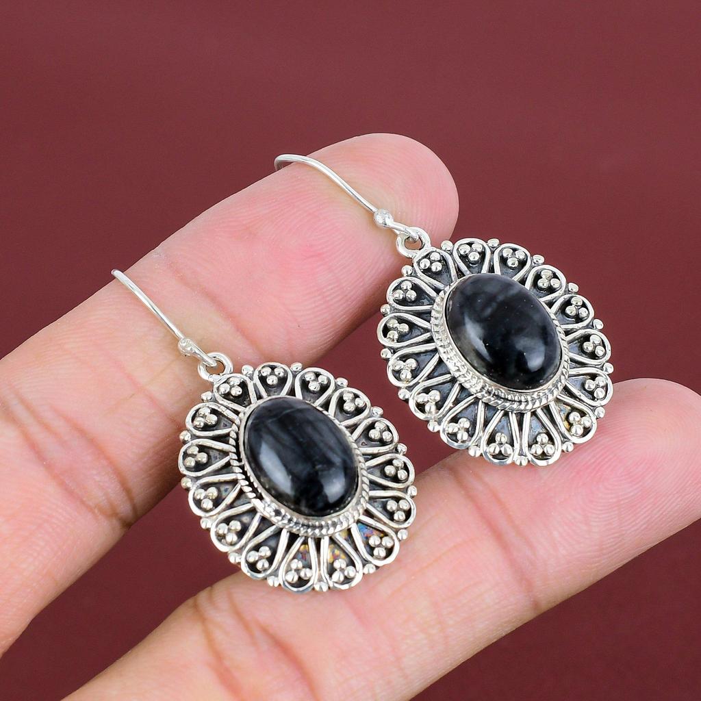 Picasso Jasper Earrings 925 Sterling Silver Earring Handmade Gemstone Earring Vintage Jewelry Gifts For Mother Dangle Earring Silver Jewelry