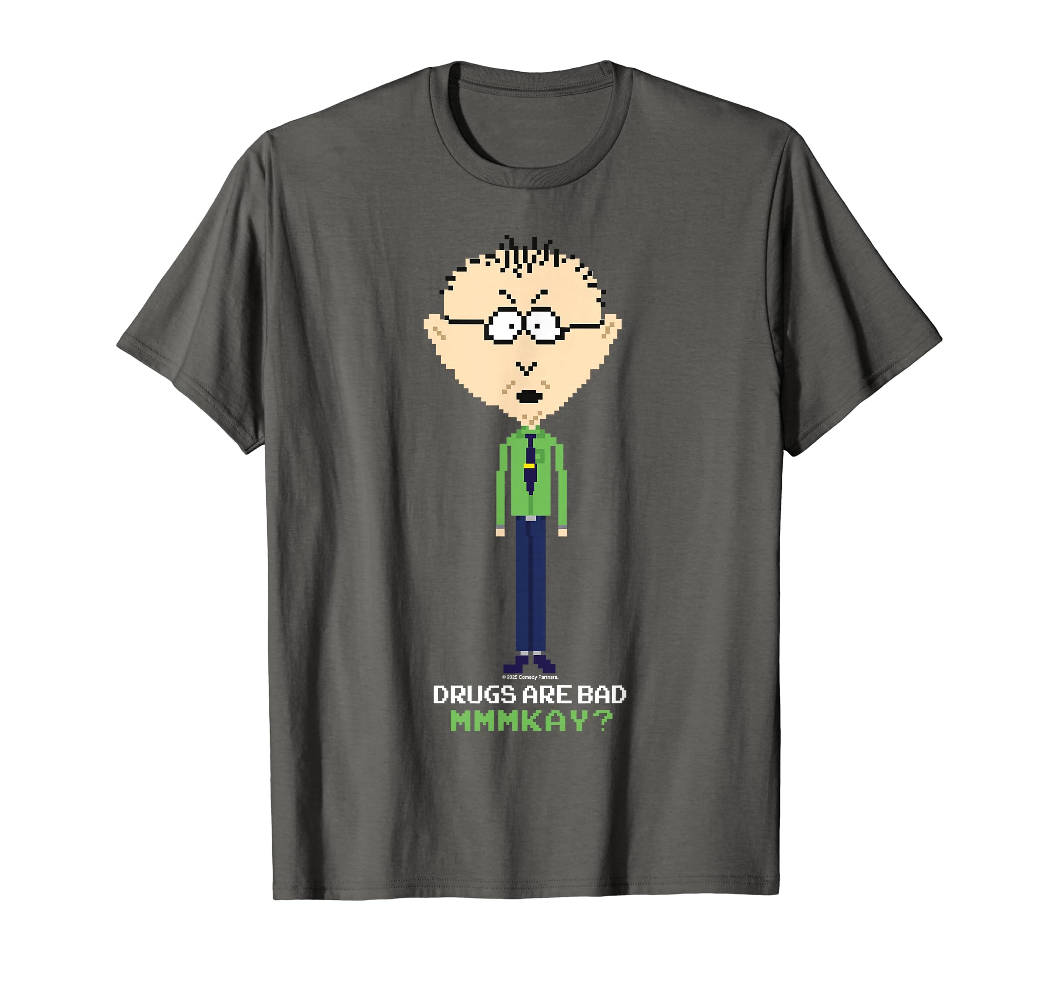 

South Park Mr. Mackey Drugs Are Bad Mmmkay Pixelated T-Shirt
