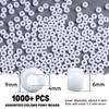 Pony Beads Sukh White Pony Beads Bulk 6x9mm Hair Beads Plastic Acrylic Braid Beads with Holes for Hair Braiding DIY Crafts Necklaces Keychains 1000+ -