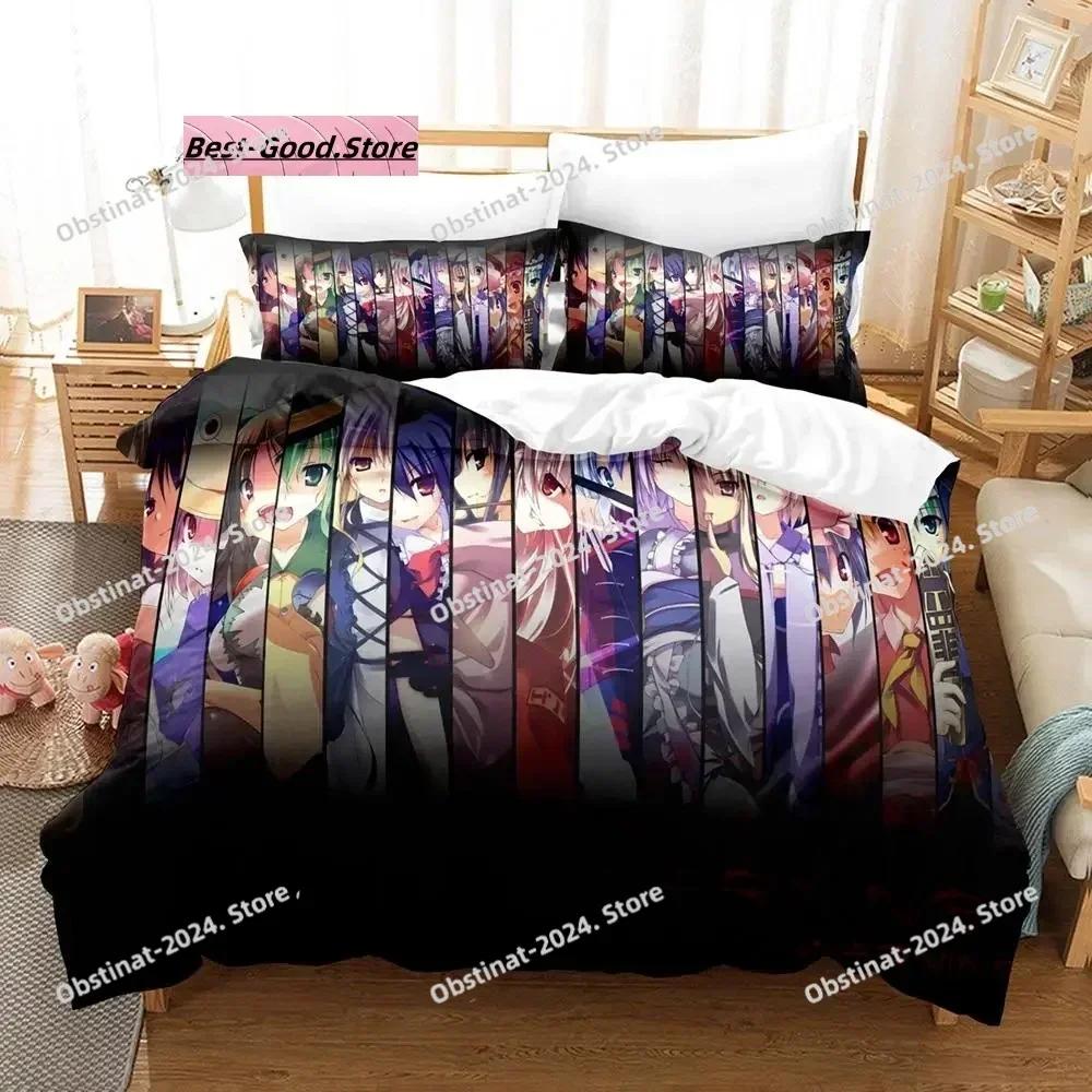 Touhou Project Bedding Set Printed Single Comforter Quilt Bed Cover Duvet Cover Pillow Case 3 Pieces Sets Kids Adult Size Kawaii