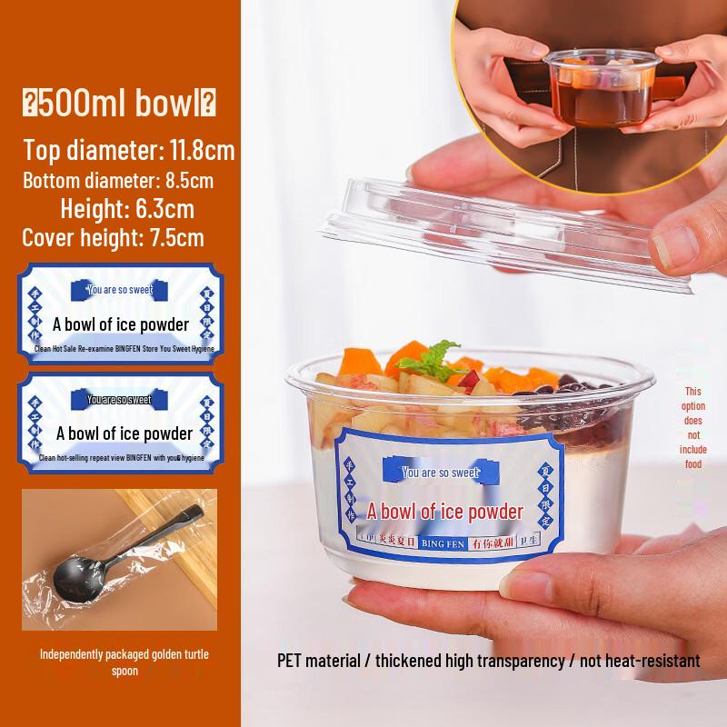 

Набор прозрачных пластиковых десертных пиал с ложками и наклейками