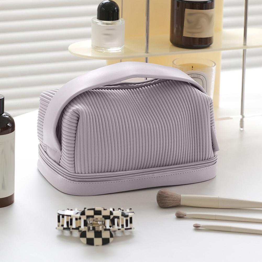 Double Layer Toiletry Bag Multi-function Beauty Bag Large Capacity Cosmetic Bag Fashion Makeup Tool Pouches for Weekend Vacation