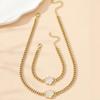 Classic Multi-color Lucky Clover Chain Jewelry Set, French Versatile Simple Set