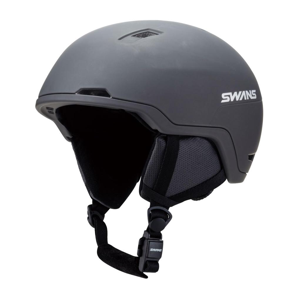 SWANS Adult Helmet P2 Size M Matte Size Sizes Ski/Snowboard HSF-241 MBK, (53cm-57cm), Black, Lightweight, Dial-Type Adjustment, Open/Close