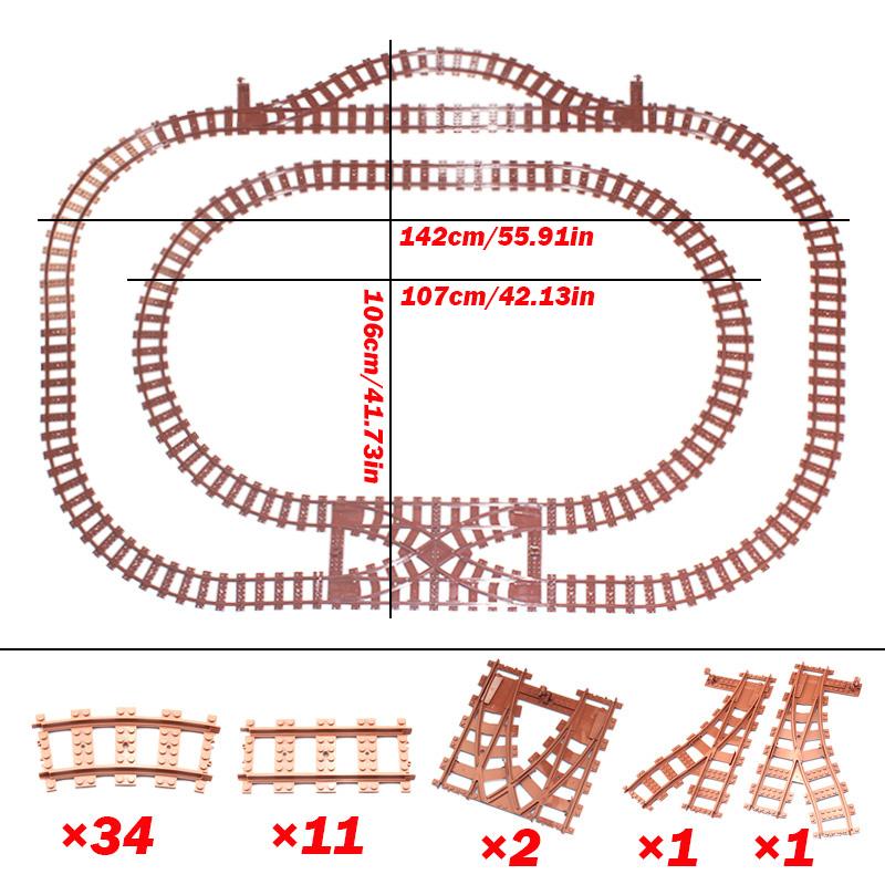 Trenler Raylı Yol Aksesuarları Şehir Virajlı Düz Makaslı Raylı Yol Geçitleri kahverengi Yapı Taşı Oyuncakları çocuklar için hediye
