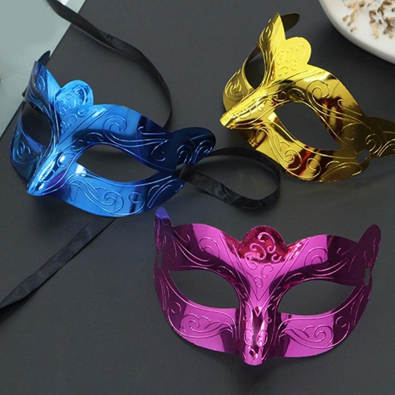 Metallic Masquerade Mask Half Face Halloween Eye Mask for Men Women Halloween Wedding Masquerade Costume Accessories
