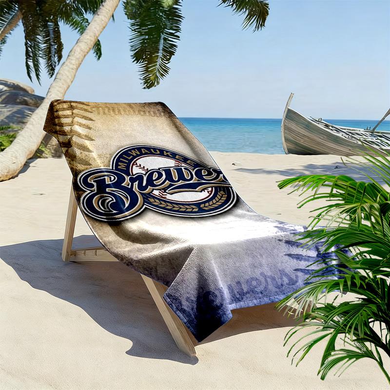 Milwaukee Brewers Print Strandtuch, Großes Weiches Schnelltrocknendes Handtuch für Strand Camping Schwimmen