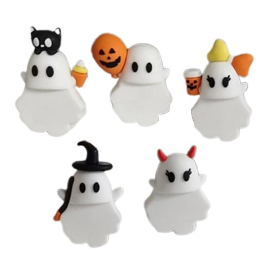Halloween Ghost Phone Buddy Mini Ghost Figures Adhesive Phone Accessory Cute Stick-On Ghost Phone Topper for Smartphone Desk Decor