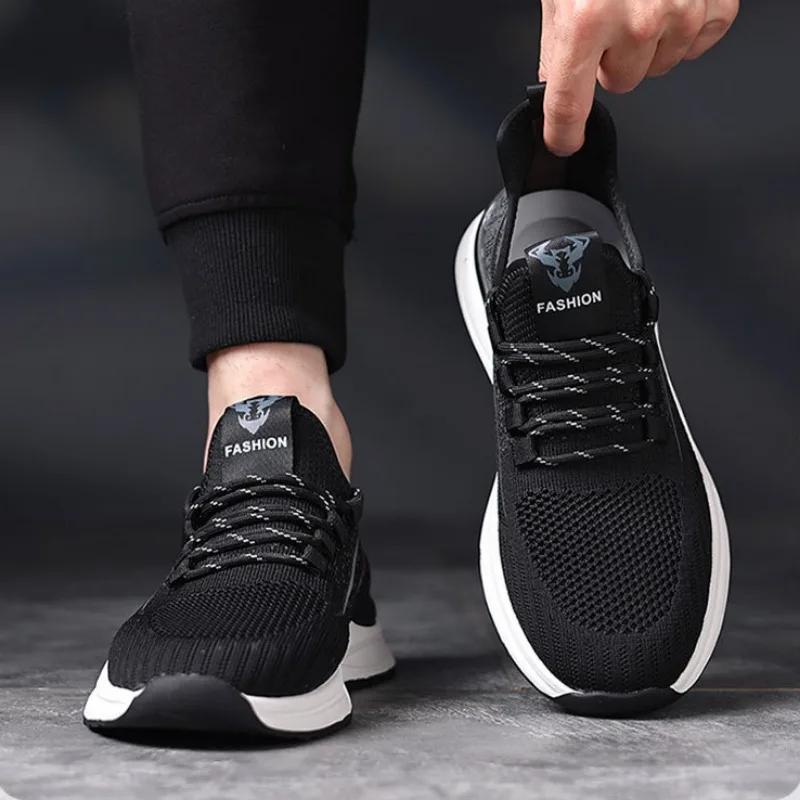 Fashion Summer Mesh Hollow Platform Sneakers for Men Designer Soft-soled Men's Shoes Fashion Light Outdoor Sports Zapatos De Hombre