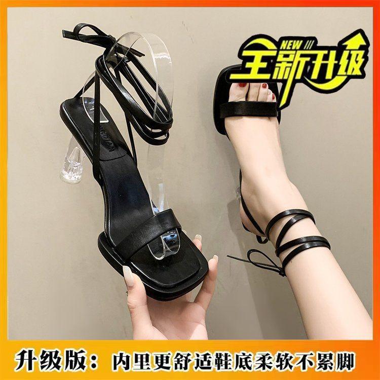 High Heels Female Strap Sandals Popular Summer Internet Celebrity Niche Roman Sandals Fairy Open Toe Fashion Style