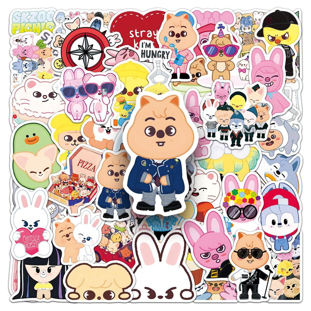 Skzoo Stickers 50 Pcs Stray Kids K Pop Group Animal Persona Waterproof Diy Decorative Decals For Laptop Phone Luggage K Pop Fans