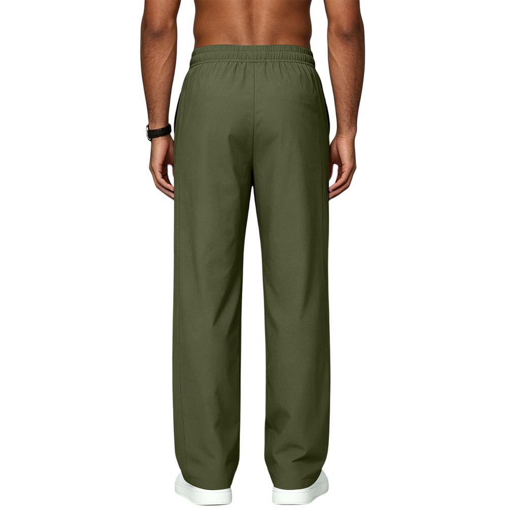Men's Casual Quick Dry Lightweight Straight Leg Drawstring Pants Suitable for Commuting and Sports Activities with Comfortable Fit