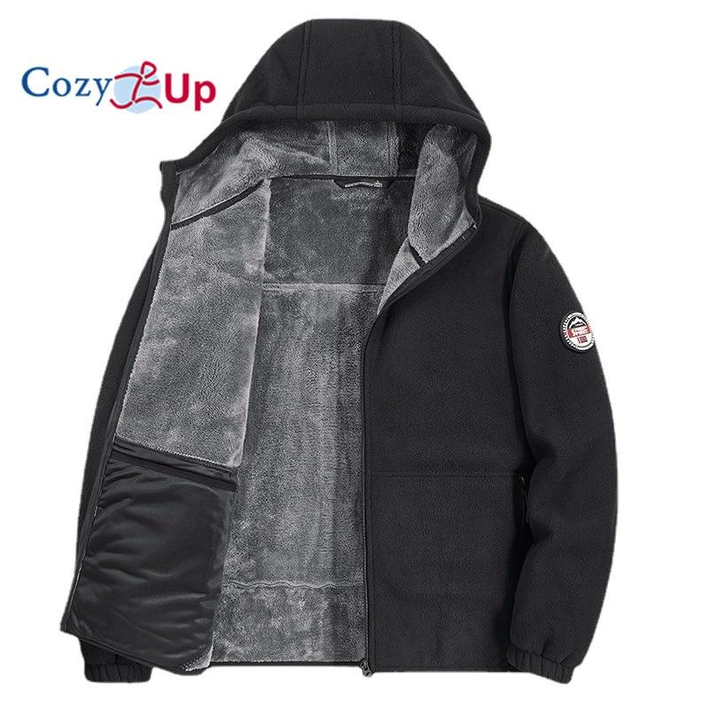 

Мужская куртка Cozy Up с капюшоном, утепленное флисовое пальто XL чёрный