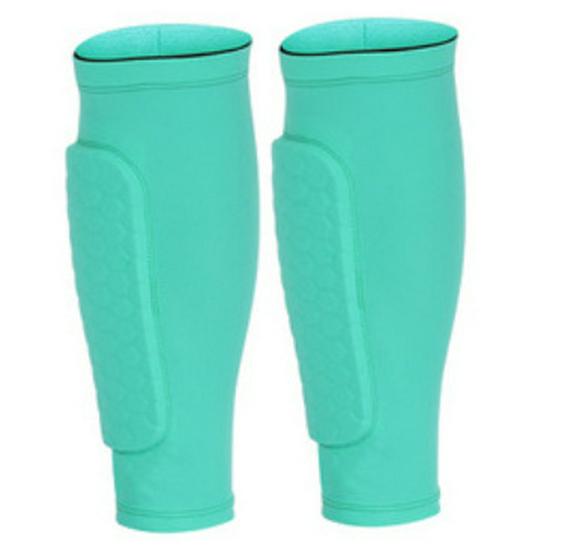 Outdoor Sports Honeycomb Anti-Collision EVA Basketball Lycra Calf Protectors Extra Large циан/зелёный