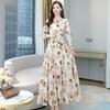 Winter Korean Version Slim and Thin New Dress Hot Mom Long Sleeve Mom Dress Big Skirt New Winter Chiffon