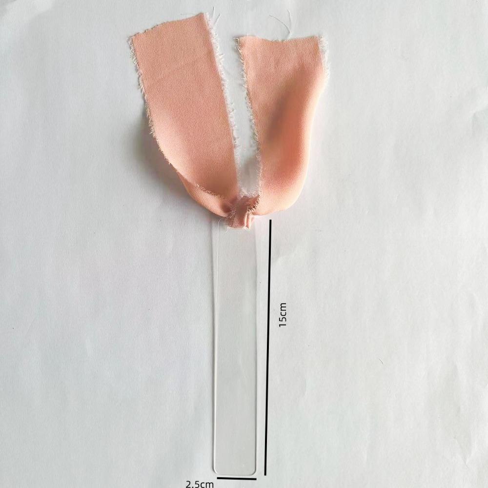 

10Pcs Acrylic Transparent Bookmark Craft Table Seating Sign New Flower Label Book Accessories Long rectangle