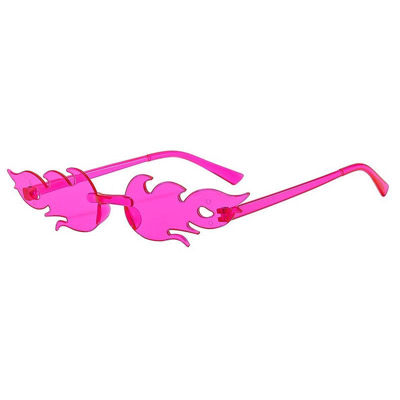 Flame Sunglasses - Trendy Frameless UV Protection Candy Color Shades for Dance Parties