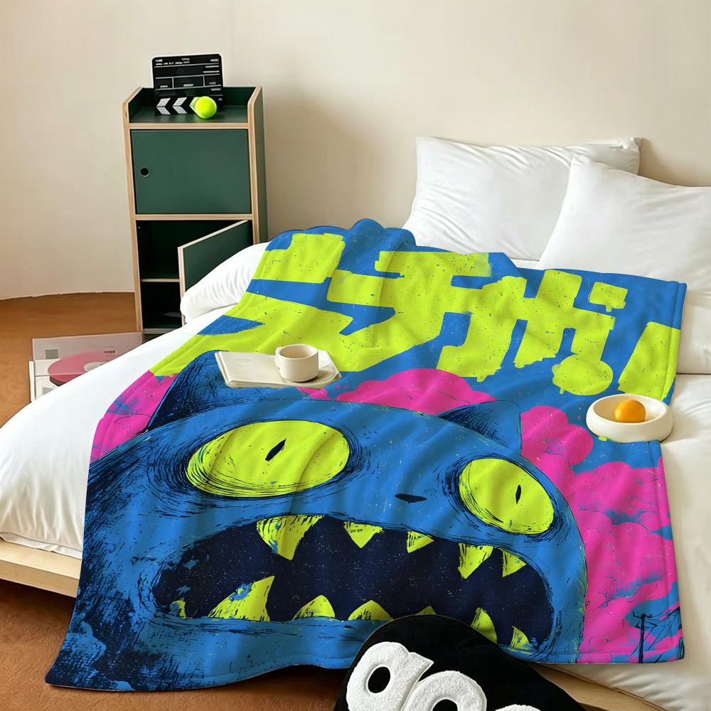 Art Zine Punk K Throw Soft Warm Flannel Fleece Throw Blanket for Sofa Bed Travel Home