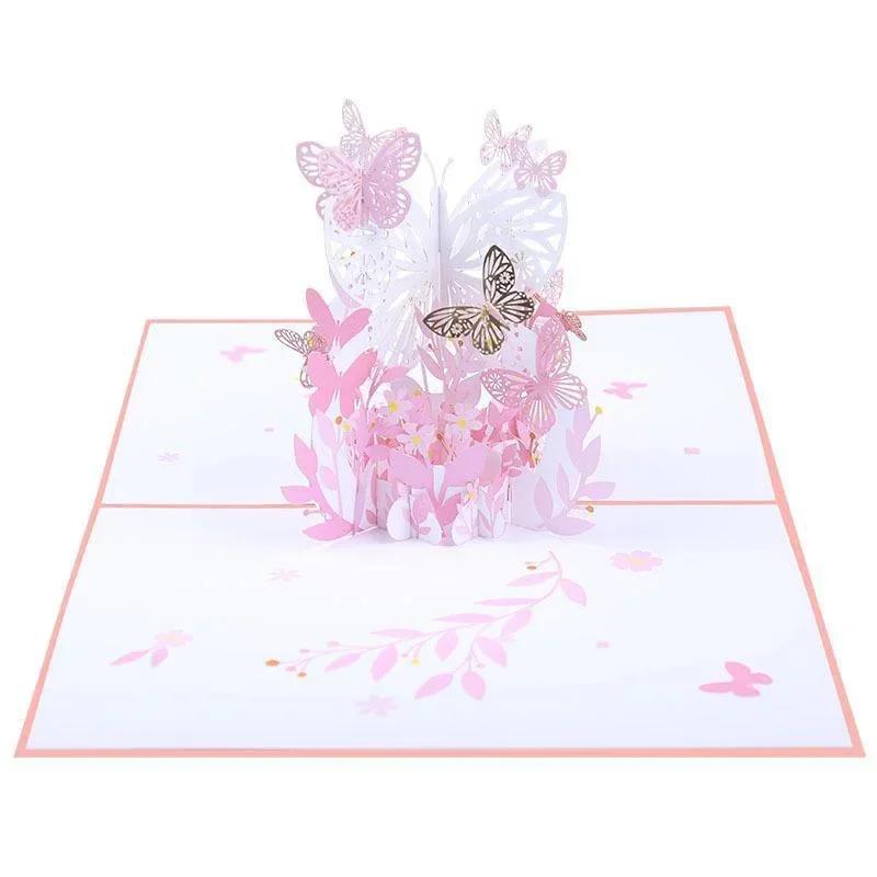 3D Butterfly Greeting Card Stationery Envelope Wedding Invitation Card Gift Valentine Birthday Thank You Invitation Card