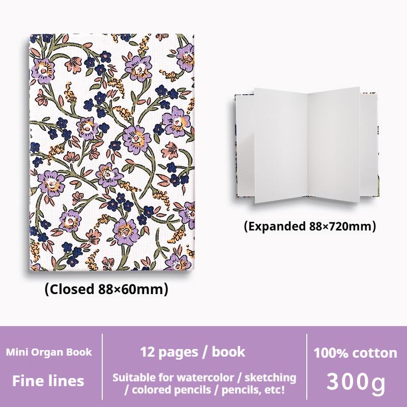 

POTENTATE 300Gsm Watercolor Folded Drawing Pad Organ Sketchbook Notebook Cold Press Paper Portable Travel Hand-painted Beginner