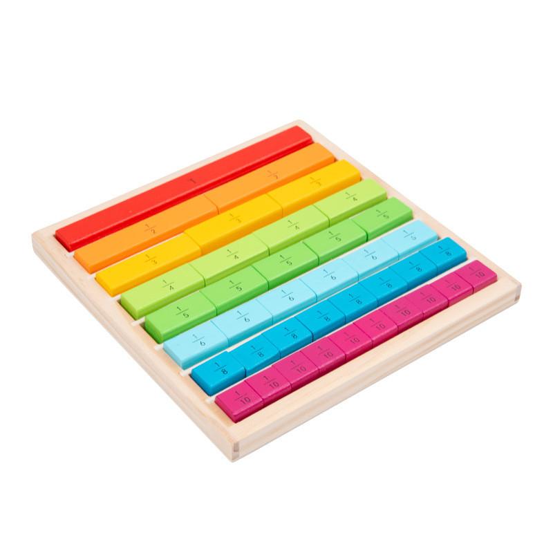 Sticks Fraction Wooden For Kids Math Skills Development In Education Early