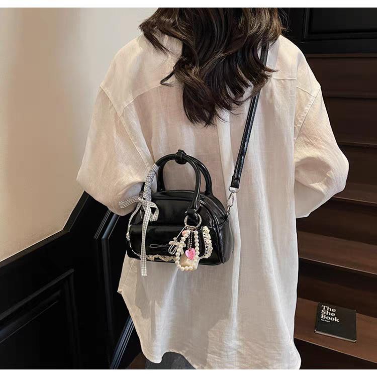 Korean Style Simple All-matching Bow Single-shoulder Bag Women's High-end Cross-section