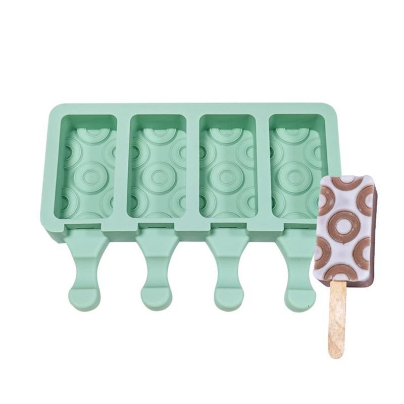 

Ices Stick Ices Cream Mold Tray Ices Cubes Making Tool Circle Pattern Silicone Popsicles Mold Baby Food Ices Maker 1 зелений