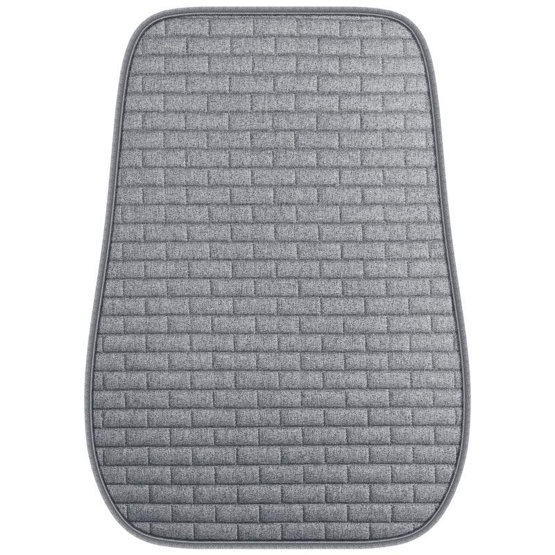 Grid Linen Backless Car Seat Cushion Set - Single, Square, Three-Piece, Four Seasons Universal