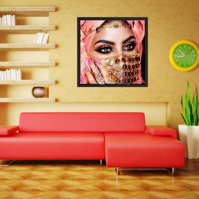 5D DIY Ethnic Beauty Diamond Painting Embroidery Rhinestones Cross Stitch