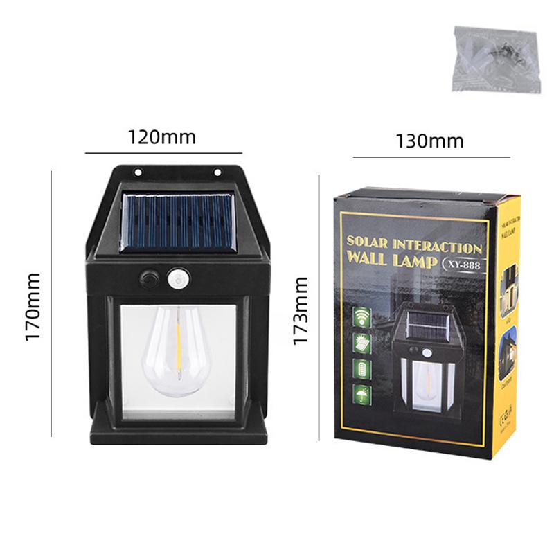 Outdoor Solar Wall Lamp Waterproof Tungsten Filament Lamp Induction Lamp Household Garden Wall Light Villa Lighting Night Light