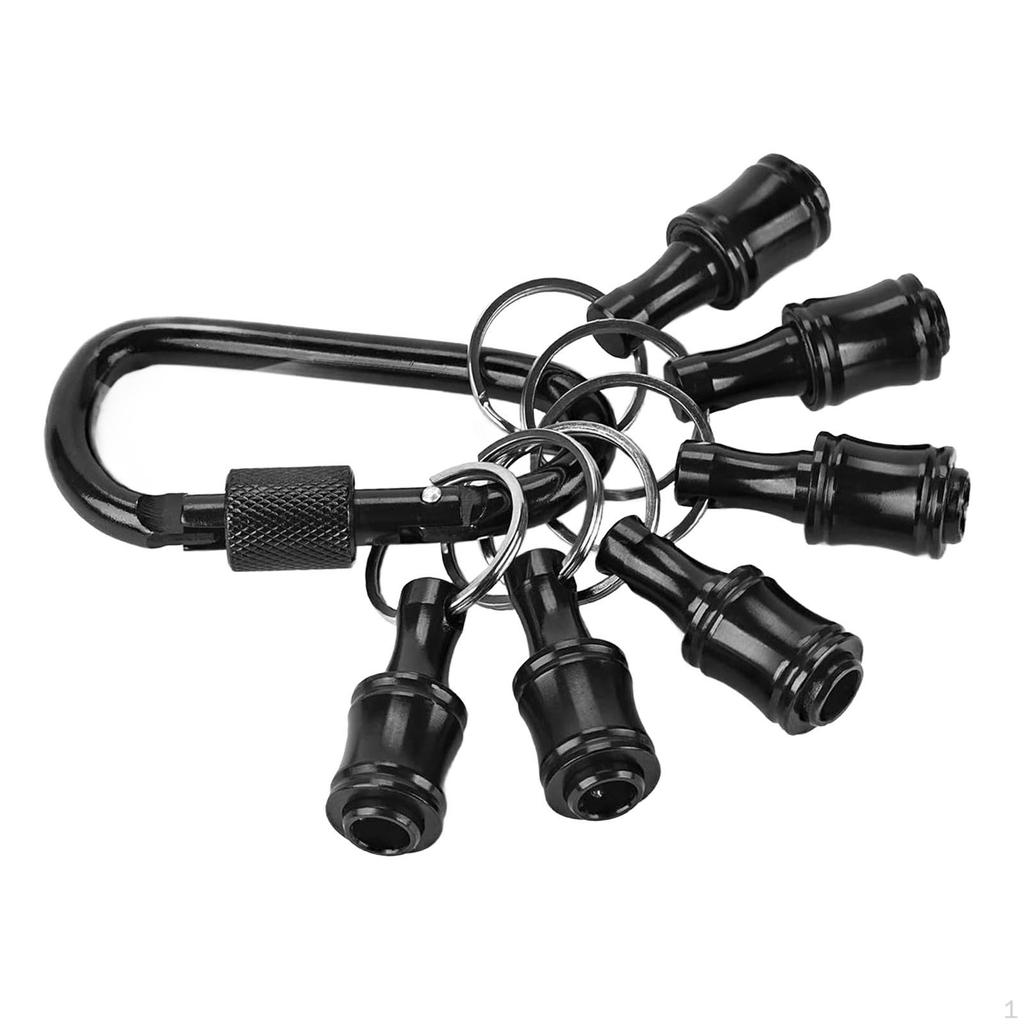 6 Pieces Screwdriver Bits Holder Hex Shank Portable with Chain Buckle Easy Change Quick 1/4