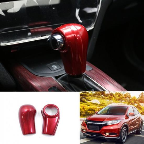 Fit For Honda HR-V HRV 2016-2019 Red ABS Car interior Gear shift knob cover trim
