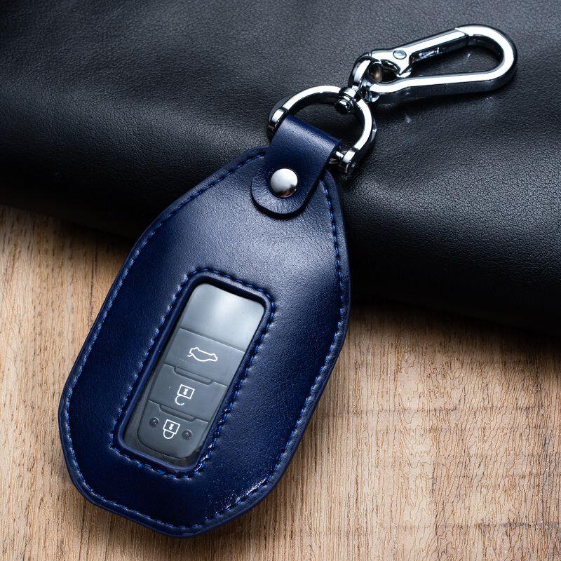 Fashion PU Leather Keyless Entry Car Key Holder Housekeeper Keys Organizer Women Keychain Covers Smart Key Transparent Display Case Bag Pouch